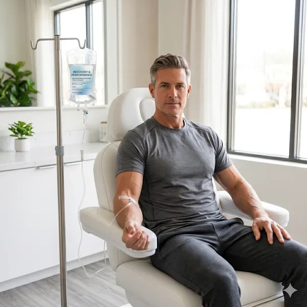 Recovery and Performance IV drip athletic patient at Jolie Visage in Murrells Inlet